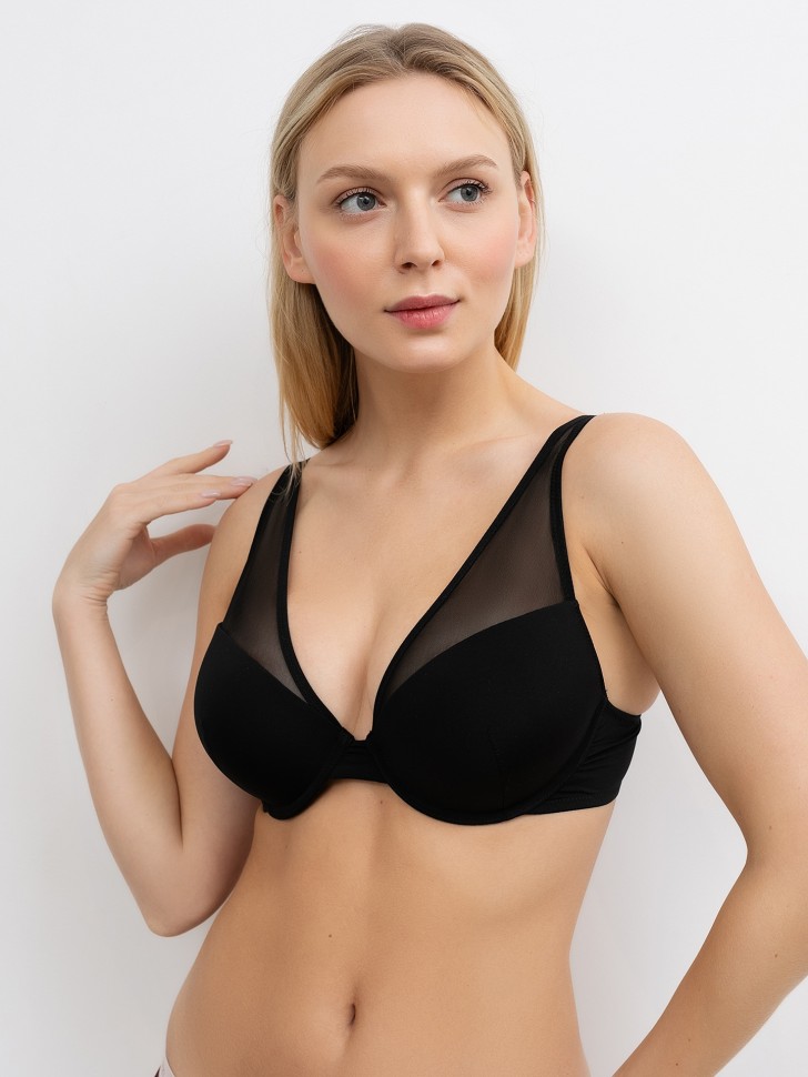 Бюстгальтер push-up с деталями из сетки в черном цвете 512424 Mark Formelle