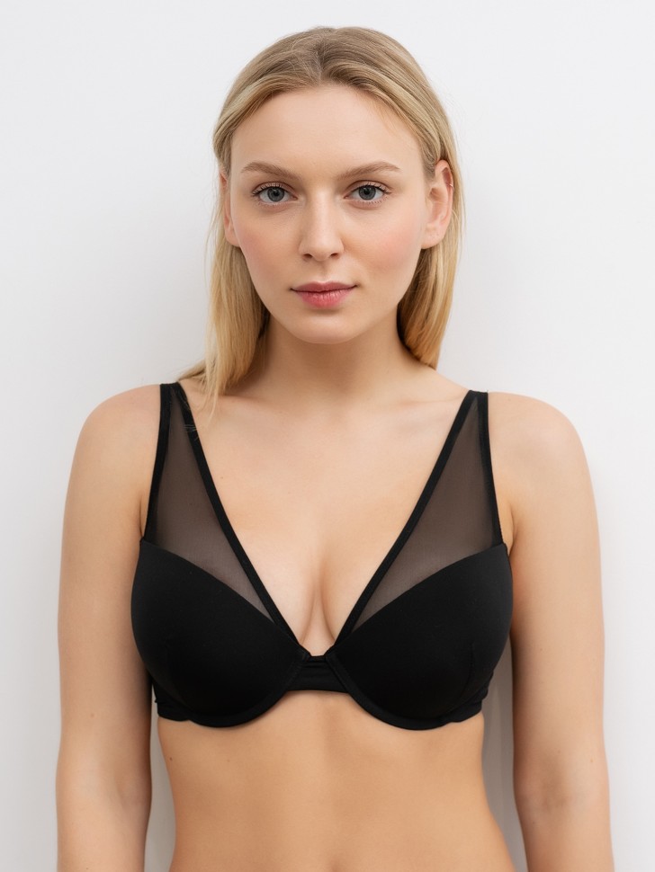 Бюстгальтер push-up с деталями из сетки в черном цвете 512424 Mark Formelle