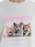 Футболка женская серая с принтом "Surprise what's going on here" 112678 Mark Formelle