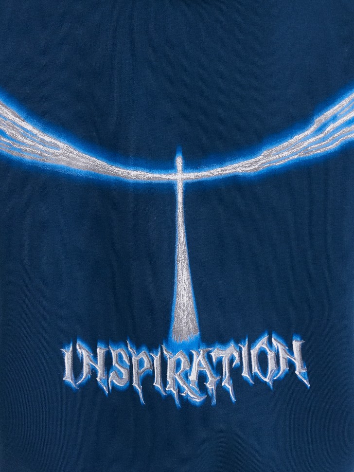 Худи для девочек синее с принтом "Inspiration" 127886 Mark Formelle
