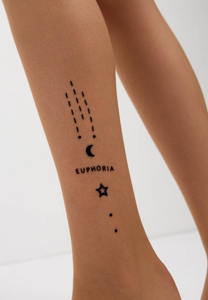 CONTE EUPHORIA Колготки женские c объемным тату-рисунком из флока EUPHORIA Conte elegant
