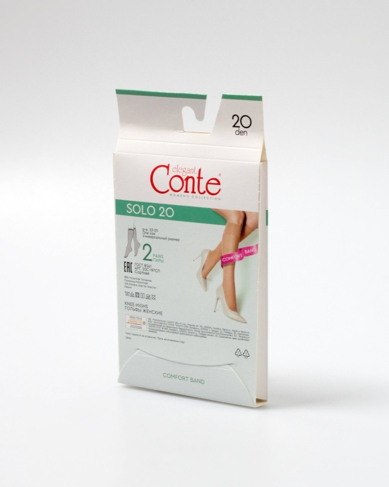 CONTE SOLO 20 Гольфы женские (2 пары) конверт Conte elegant