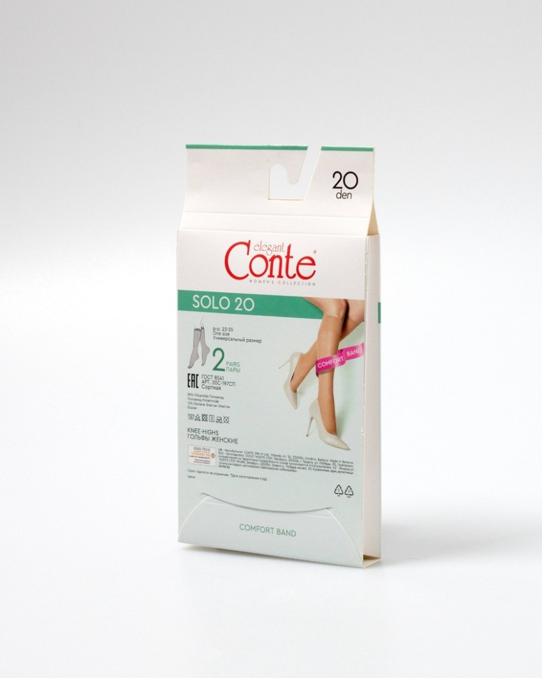 CONTE SOLO 20 Гольфы женские (2 пары) конверт Conte elegant