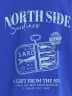 Футболка женская синяя с принтом и надписью "north side" 112953 Mark Formelle