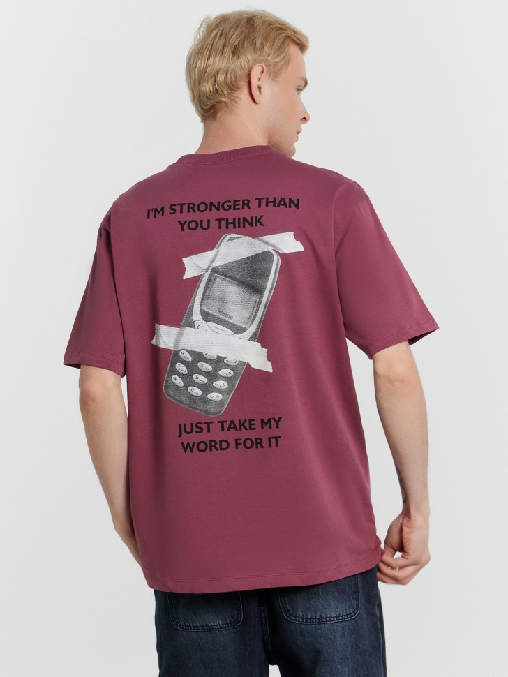 Футболка мужская с принтом и надписью "I'm stronger than you think" 111846