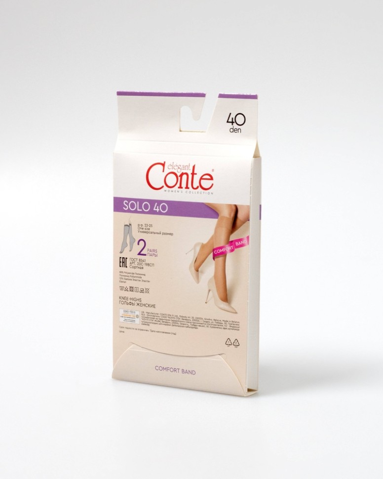 CONTE SOLO 40 (2 пары) Гольфы женские конверт Conte elegant