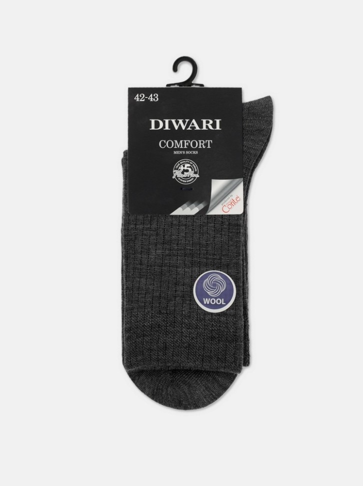 DIWARI COMFORT Теплые носки в рубчик с шерстью 182