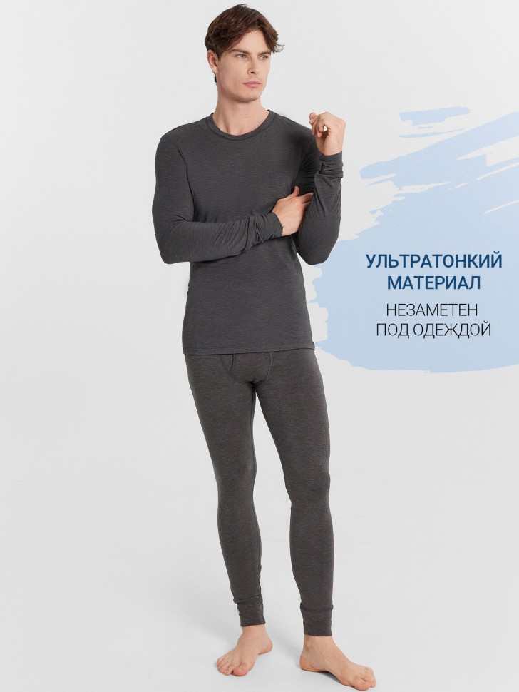Кальсоны "термо" мужские в цвете темно-серый меланж 641208 Mark Formelle