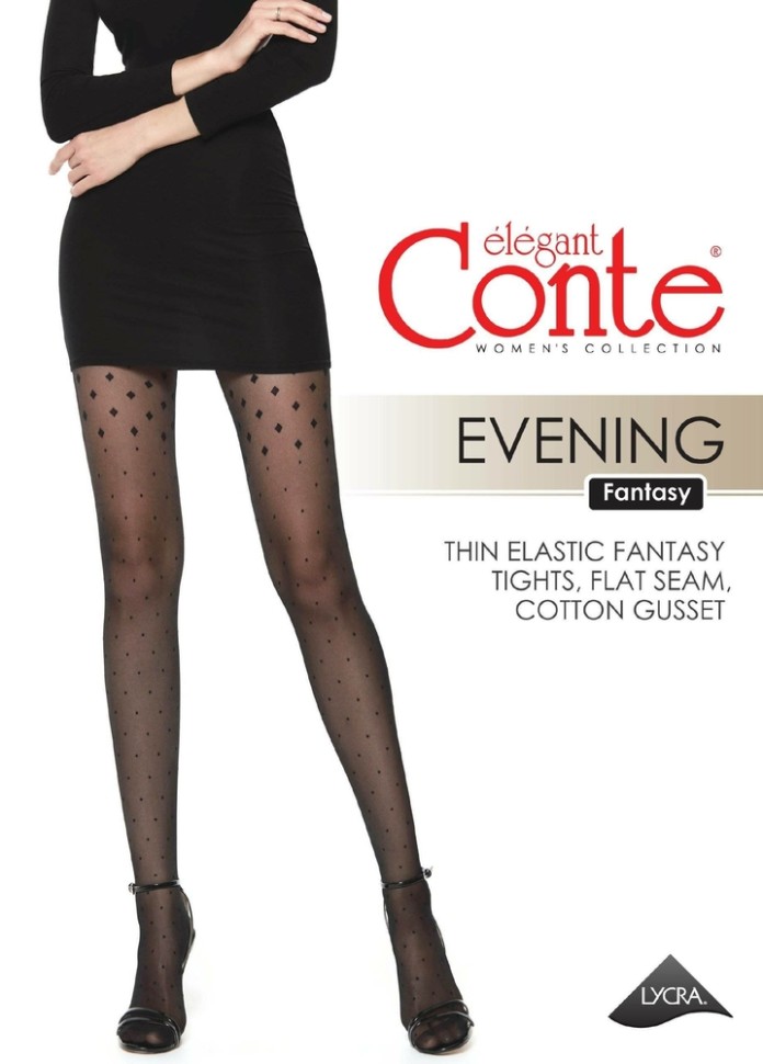 CONTE EVENING Колготки женские в точку с имитацией чулок Conte elegant