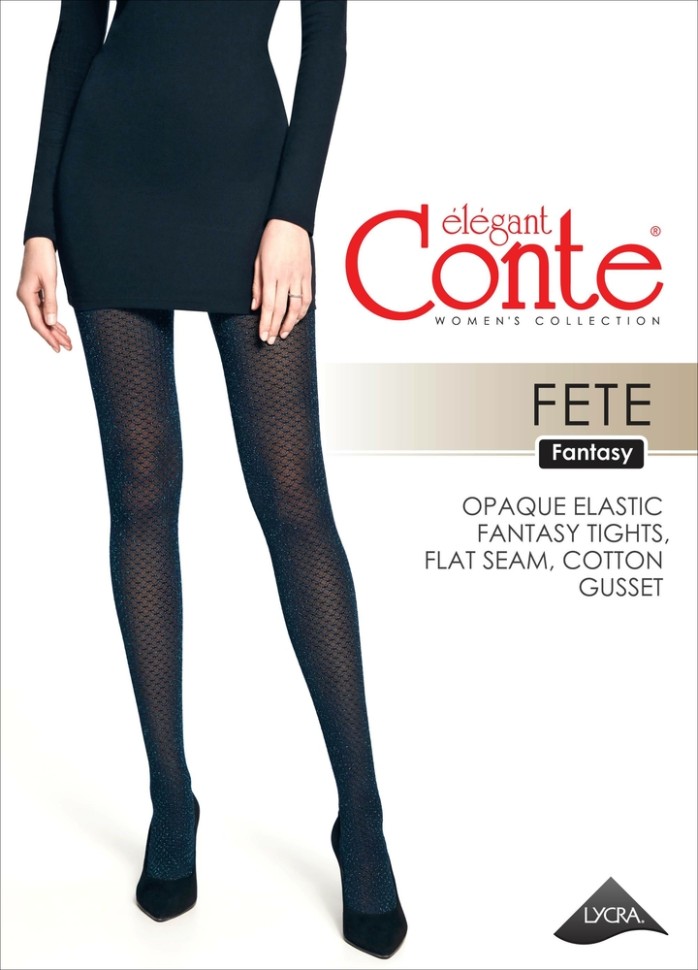 CONTE FETE Колготки женские с ажурным геометрическим рисунком и цветным люрексом Conte elegant
