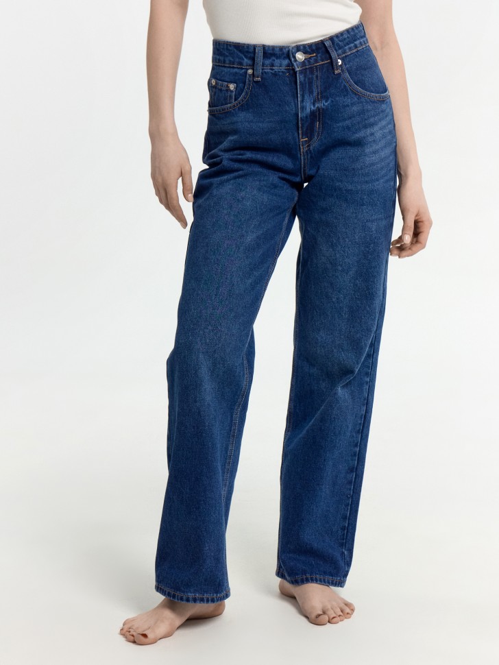 Брюки женские джинсовые wide leg темно-синие 2024-DTW702-2 Mark Formelle