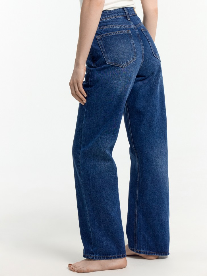 Брюки женские джинсовые wide leg темно-синие 2024-DTW702-2 Mark Formelle