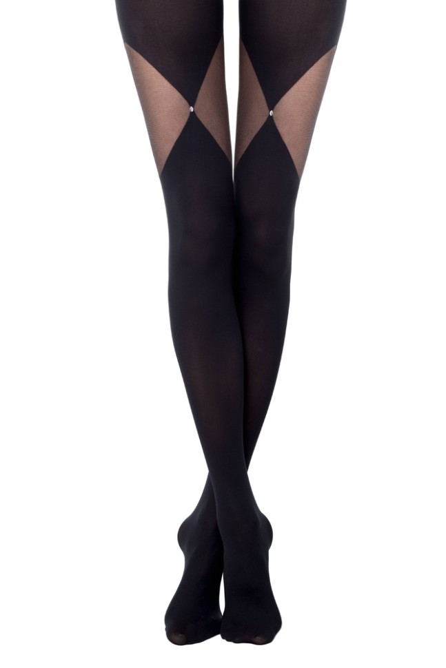 CONTE FANTASY FOXY Колготки женские с прозрачным рисунком и термоаппликацией из стразов Conte elegant