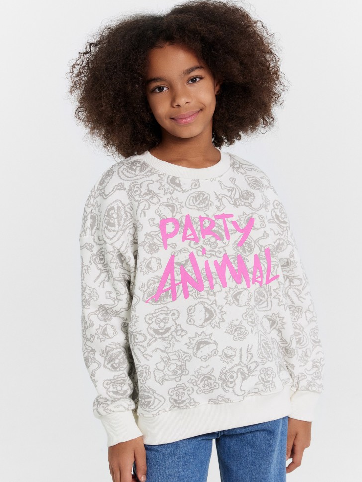 Свитшот для девочек с принтом "Party animal" 127897/1 Mark Formelle