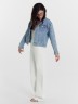 Брюки женские джинсовые wide leg fit молочные 2024-DTW1302-1 Mark Formelle