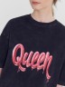 Футболка женская черная оверсайз с надписью "queen" 112953 Mark Formelle