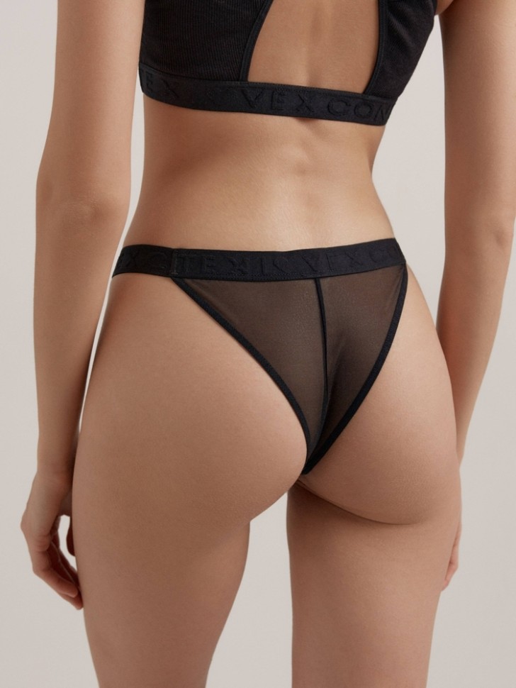 CONTE RIB WITH MESH LTA 2495 Трусы «танга» из хлопка и эластичной сеточки LTA 2495 Conte elegant