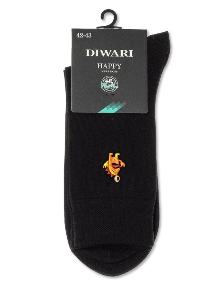 DIWARI HAPPY Однотонные хлопковые носки с вышивкой 514