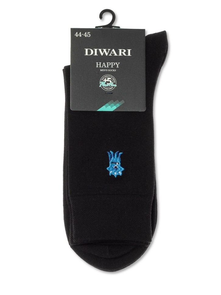 DIWARI HAPPY Однотонные хлопковые носки с вышивкой 515 DIWARI