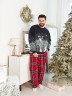 Свитшот мужской синий с новогодним принтом 121866/1 Mark Formelle