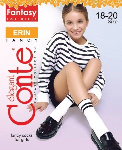 CONTE ERIN Носки с бортом в рубчик для девочек Conte elegant