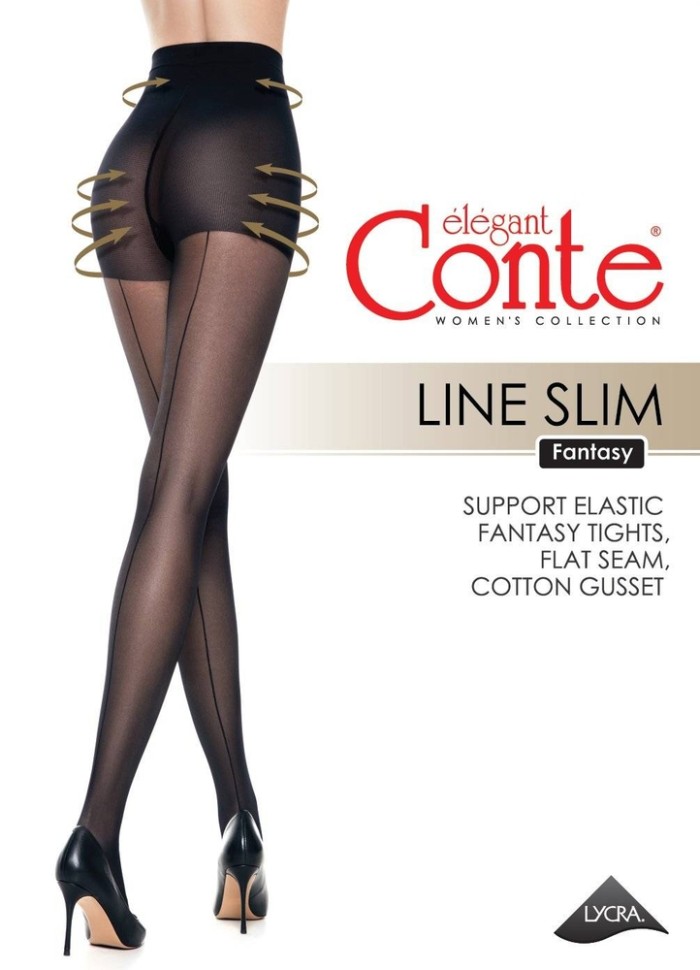 CONTE LINE SLIM Колготки женские с имитацией шва и утягивающими шортиками LINE SLIM