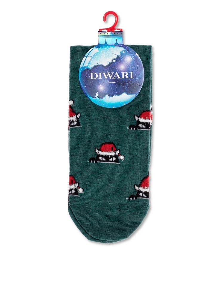 DIWARI Новогодние носки с пушистой нитью «Xmas cat» 524 DIWARI
