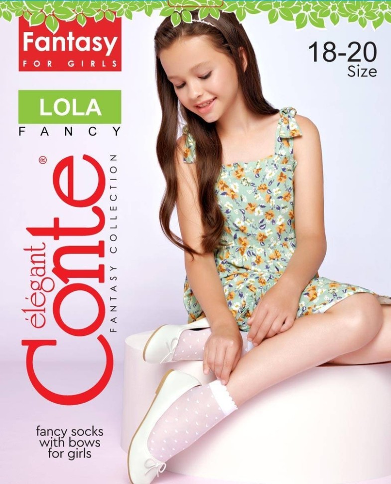 CONTE LOLA Носки с рисунком «сердечки» для девочек Conte elegant