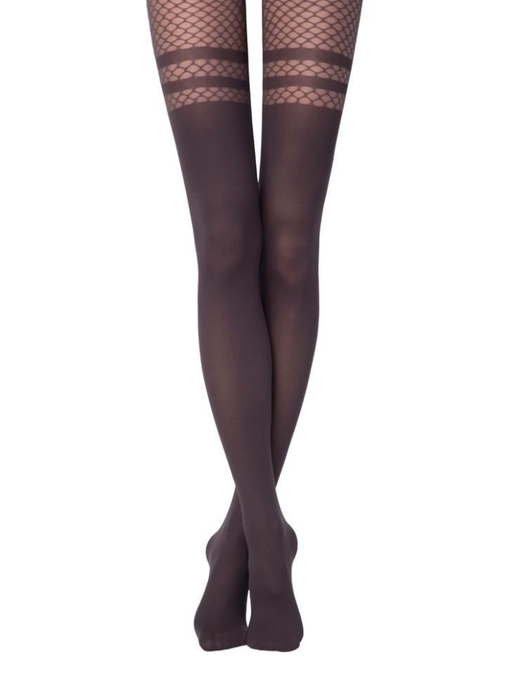 CONTE IMPULSE Колготки женские в крупную сетку с имитацией гольфинов Conte elegant