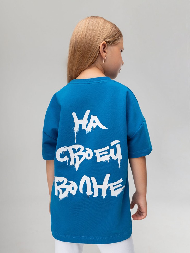 Футболка 4-348MU васильковый (белый) Bodo