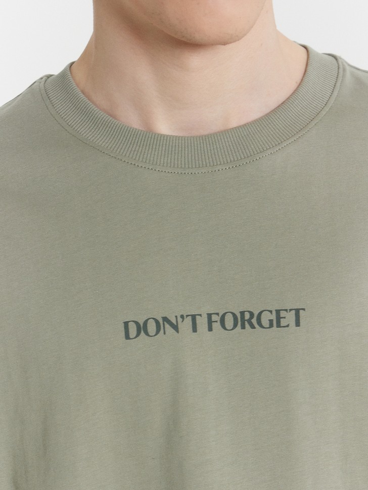Футболка мужская серая с принтом и надписью "don't forget" 111858