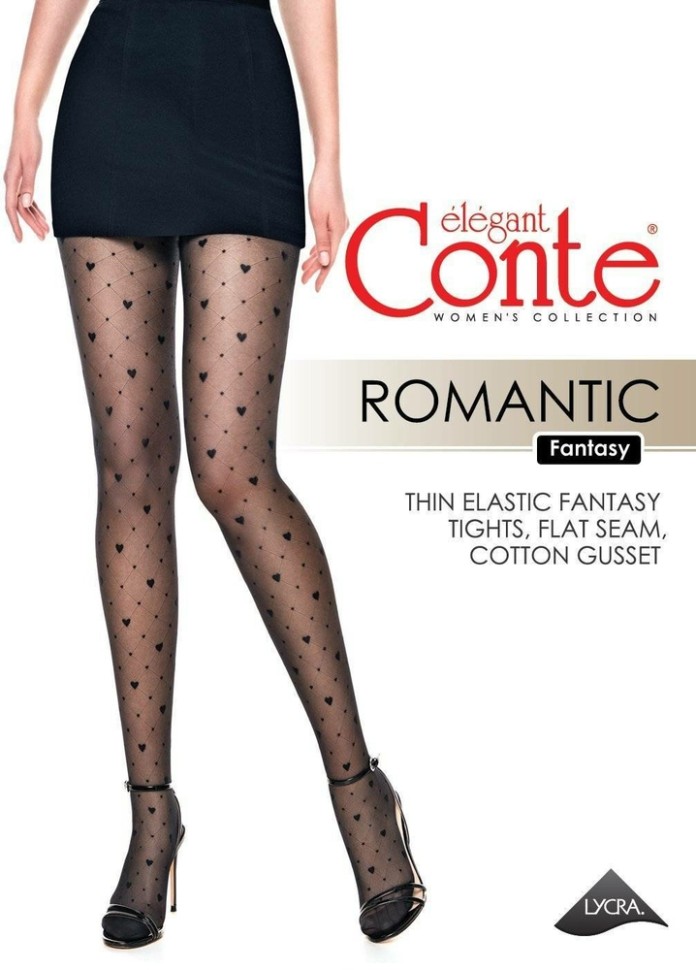 CONTE ROMANTIC Колготки женские в точку и сердечки ROMANTIC Conte elegant