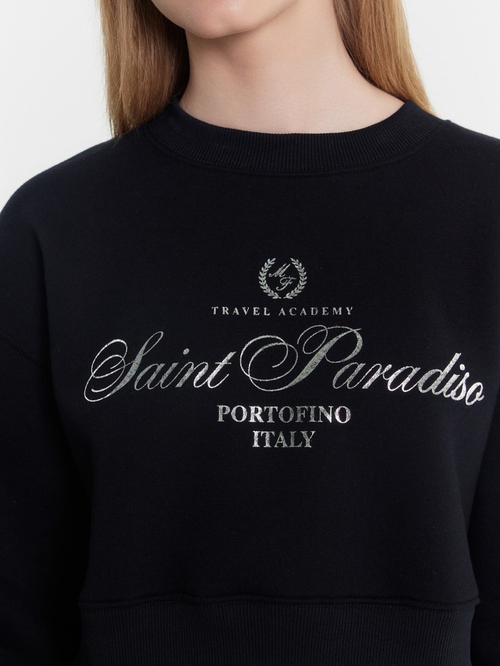 Свитшот женский укороченный с надписью "Portofino Italy" 122966 Mark Formelle