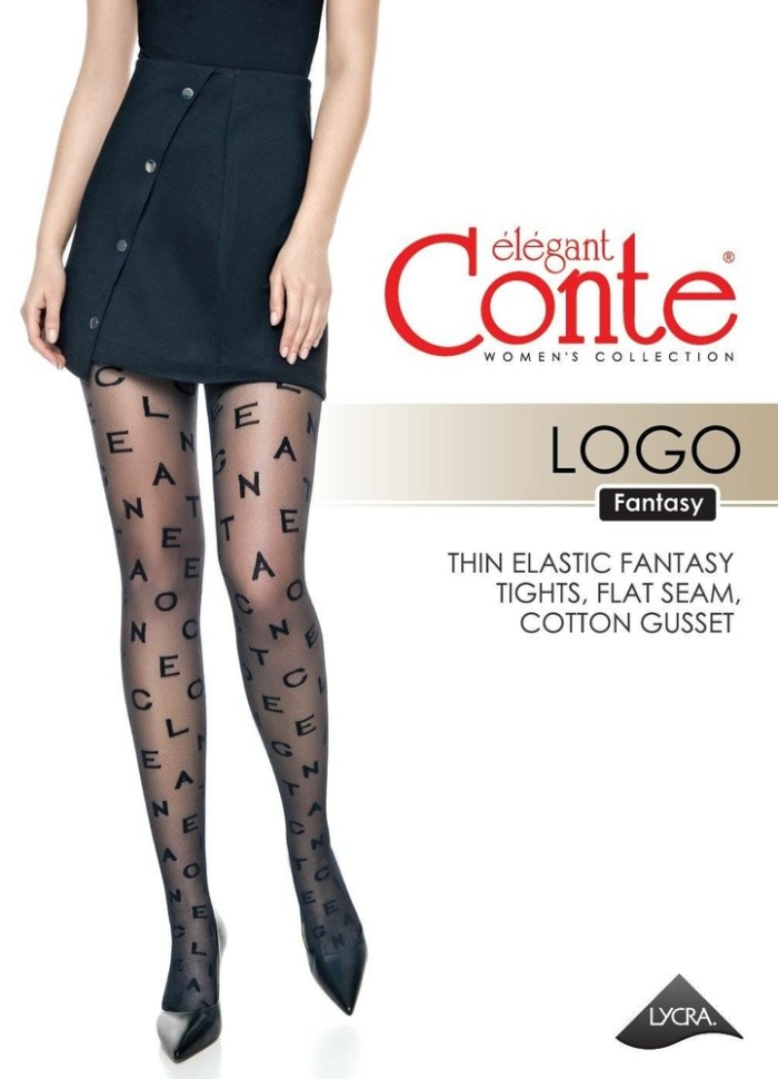 CONTE LOGO Колготки женские с графическим рисунком LOGO Conte elegant