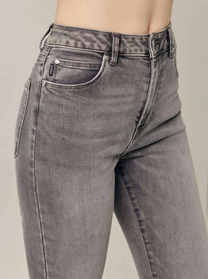CONTE CON-701 Джинсы skinny с высокой посадкой и эффектом потертости Conte elegant