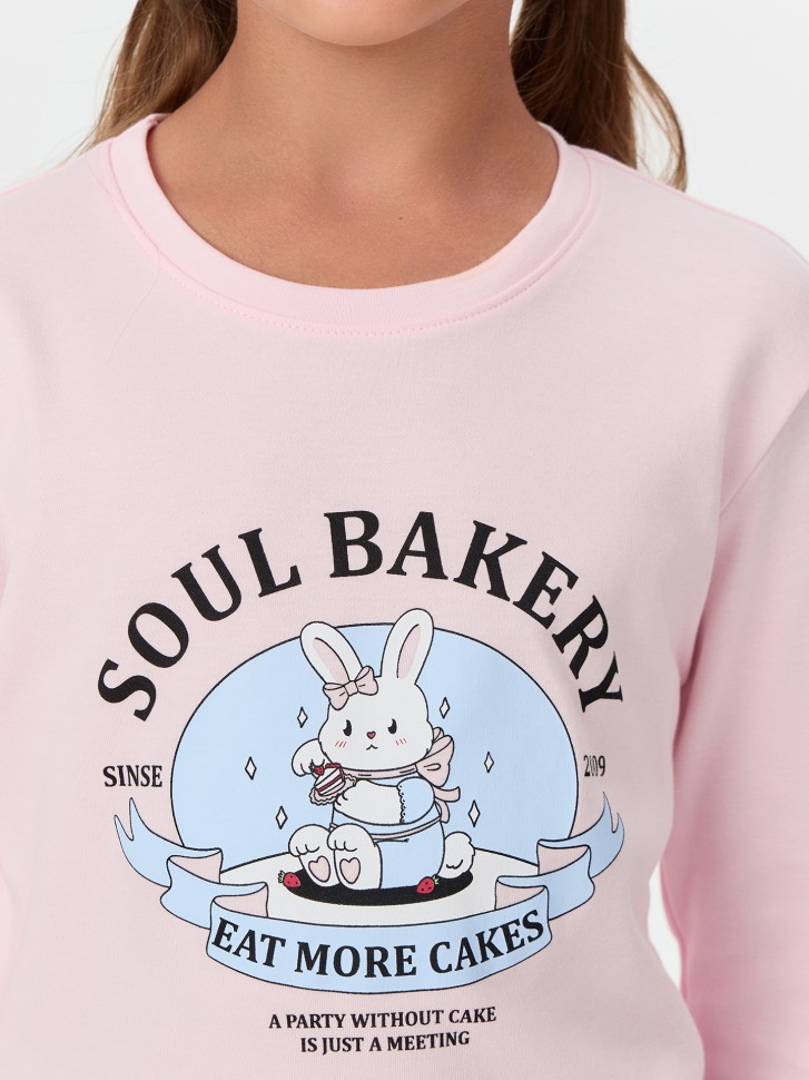 Комплект для девочек розовый с принтом "soul bakeru" 567743 Mark Formelle