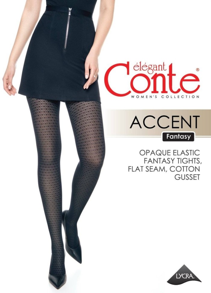 CONTE ACCENT Колготки женские с рисунком «ромбы» ACCENT Conte elegant