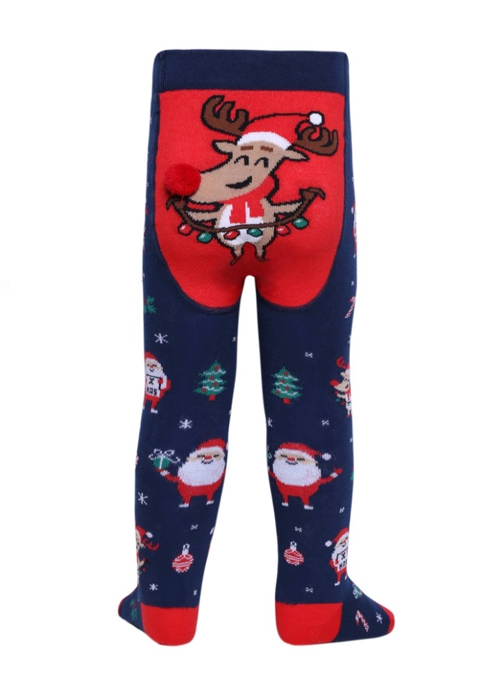 CONTE-KIDS NEW YEAR Новогодние колготки с помпоном «Holiday» 553