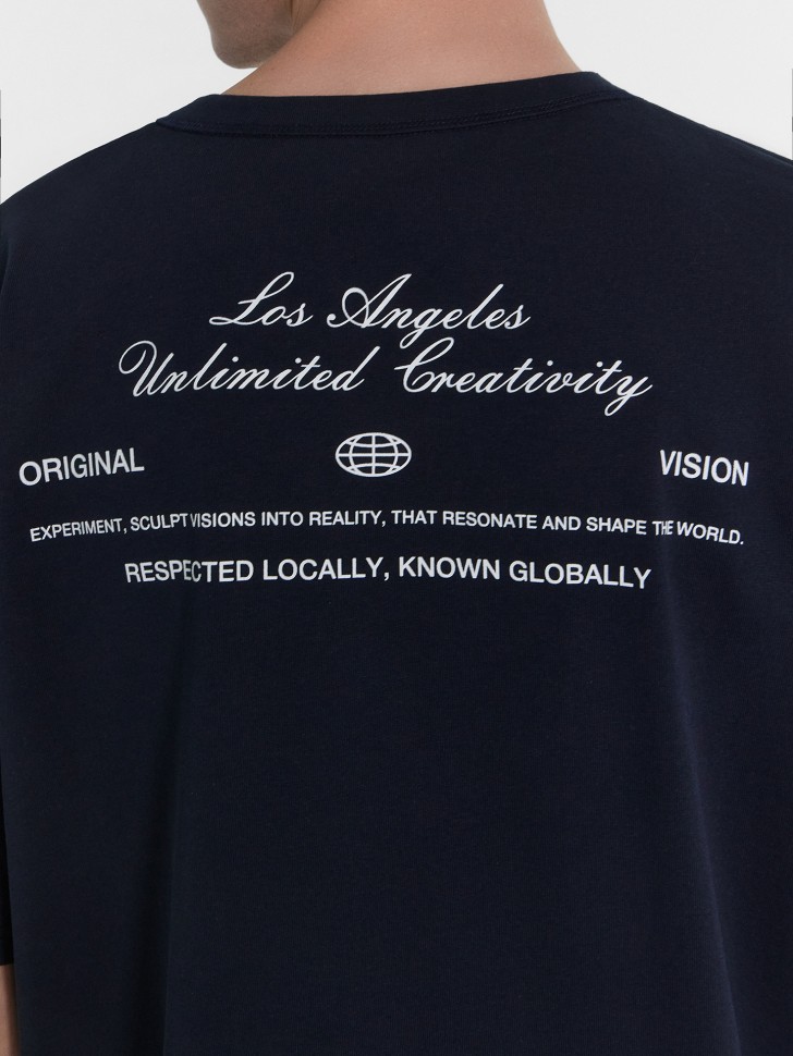 Футболка мужская синяя с надписью "Los Angeles" 111875 Mark Formelle