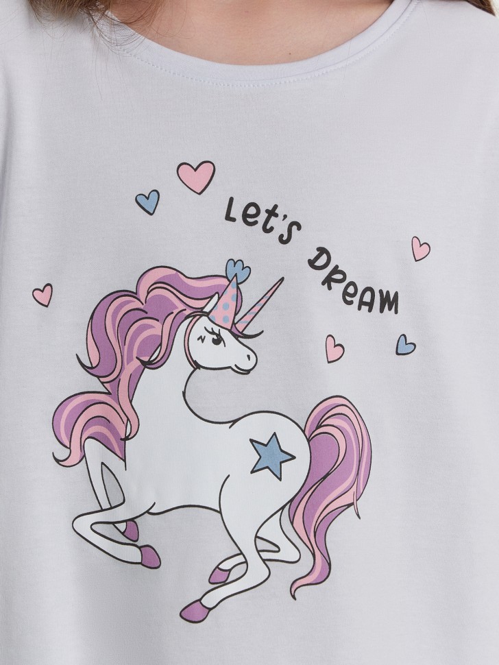 Комплект домашний для девочек голубой с надписью "let's dream" 567727 Mark Formelle