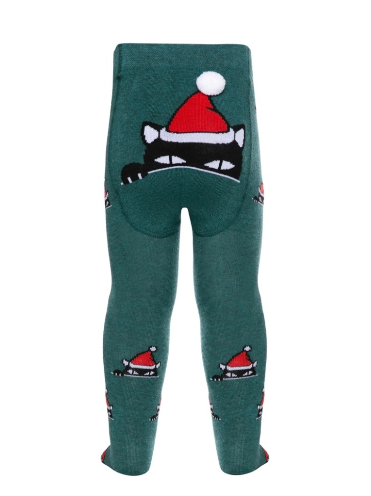 Conte-kids Новогодние колготки с помпоном «Xmas cat» 557