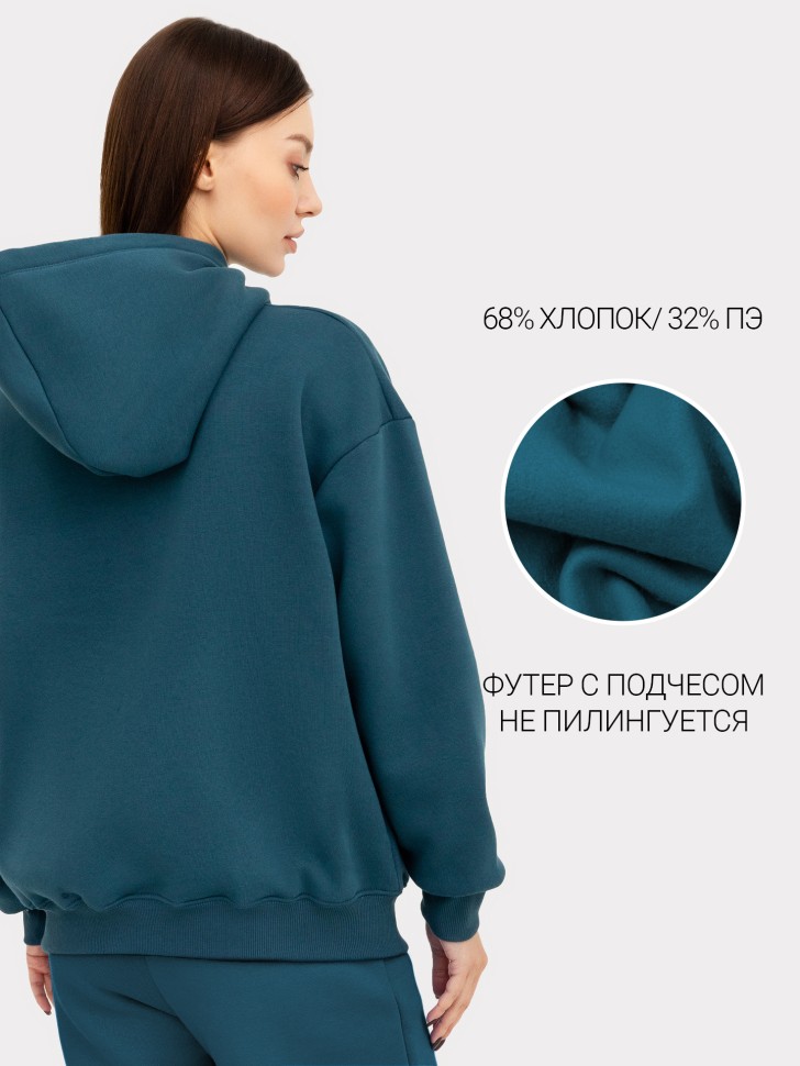 Худи женское в бирюзовом оттенке 302775-1 Mark Formelle