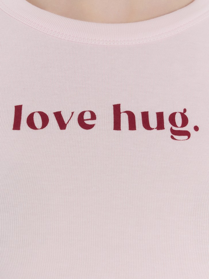 Пижама женская розовая с принтом "love hug." 592588 Mark Formelle