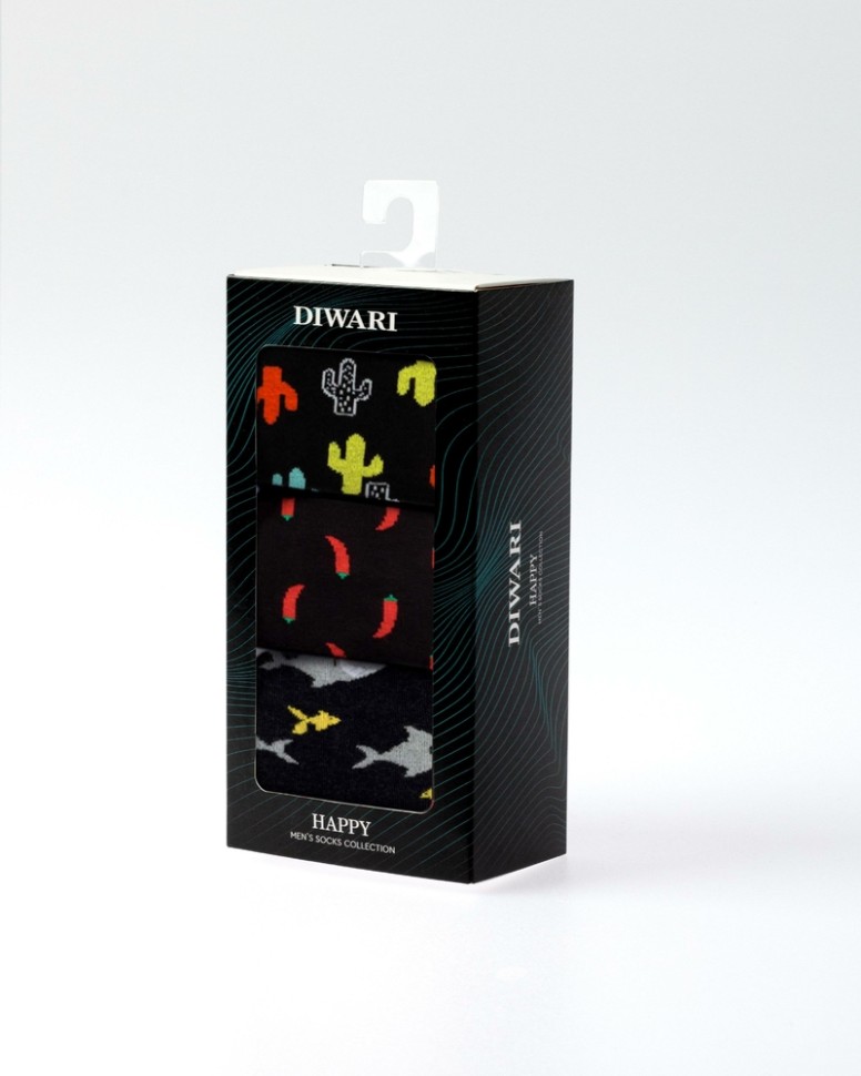 DIWARI HAPPY Носки хлопковые мужские (3 пары) DIWARI