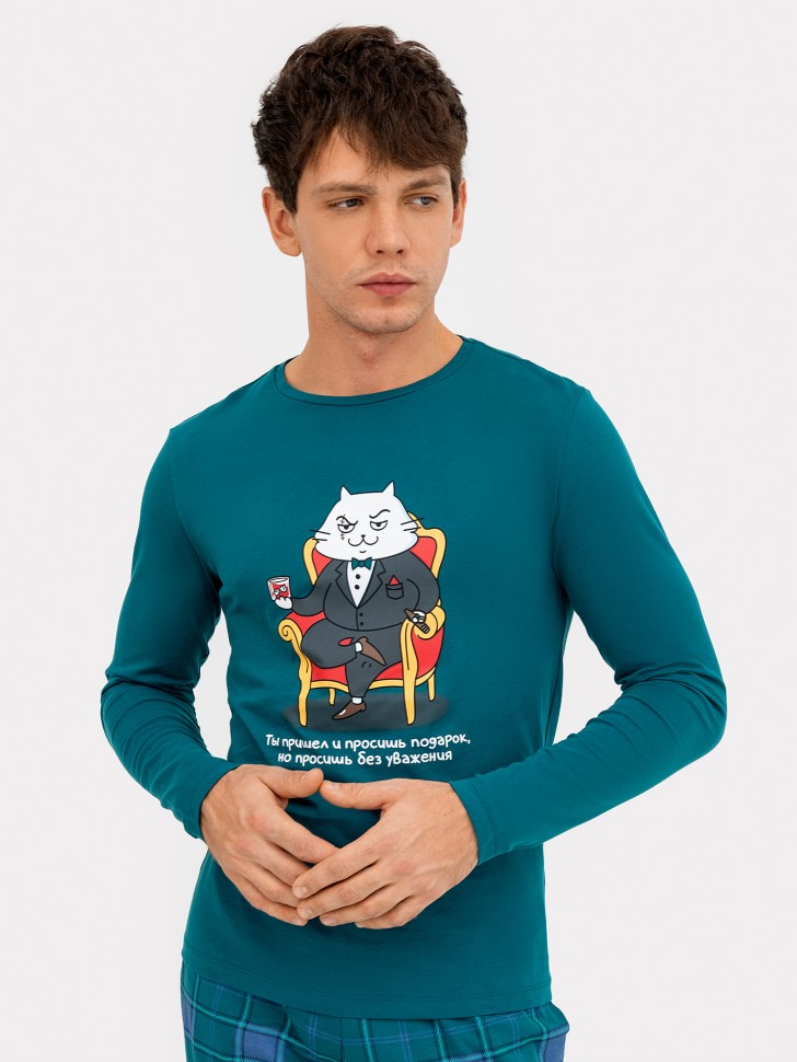 Комплект мужской (джемпер, брюки)темно-зеленый в зеленую клетку 591023 Mark Formelle