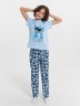 Пижама для мальчиков голубая с принтом Cookie Monster 563324