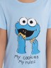 Пижама для мальчиков голубая с принтом Cookie Monster 563324