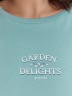 Комплект женский домашний голубой с принтом и надписью "Garden delights" 592370 Mark Formelle