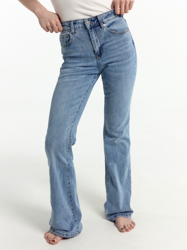 Брюки женские джинсовые FLARE FIT голубые 2024-DTW1701-3 Mark Formelle