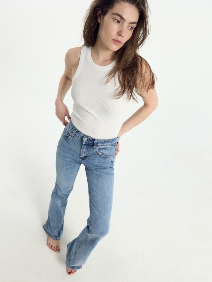Брюки женские джинсовые FLARE FIT голубые 2024-DTW1701-3 Mark Formelle